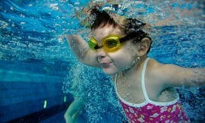 playing and swimming